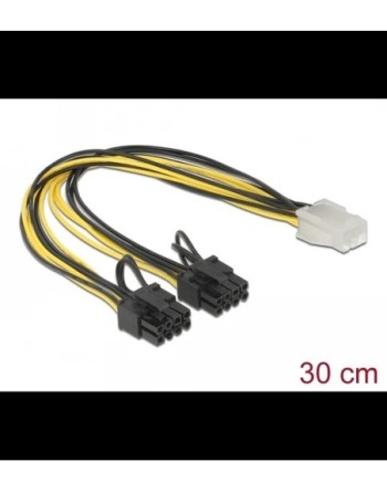 Delock PCIe 6pin(F) - 2x PCIe 8(6+2)pin 30cm